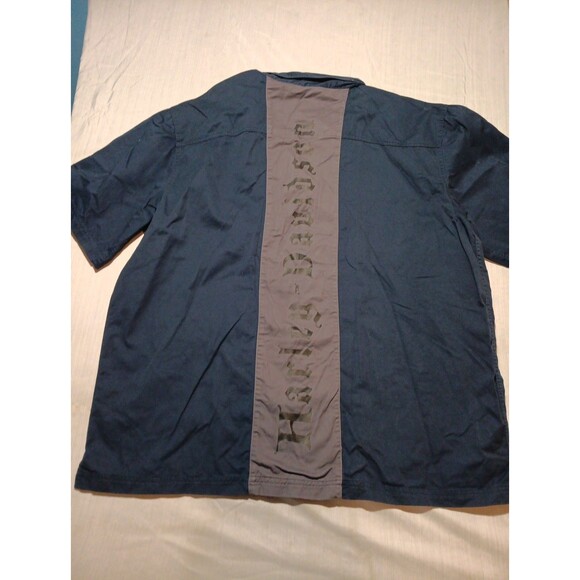 Harley Davidson Button Up Short Sleeve Shirt Men's XL Blue/Gray Skulls - Picture 4 of 7